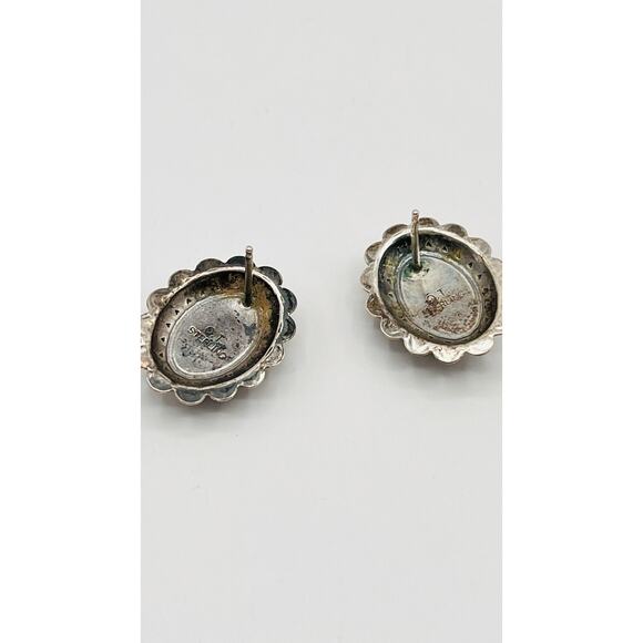 sterling silver 925 Earrings Vintage Southwest Native American Signed Q.T. - Picture 2 of 5